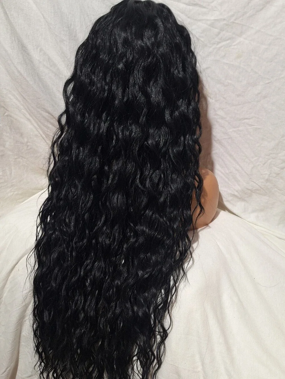 Luxury Long Wavy Lace Front Wig  Human Hair Blend.